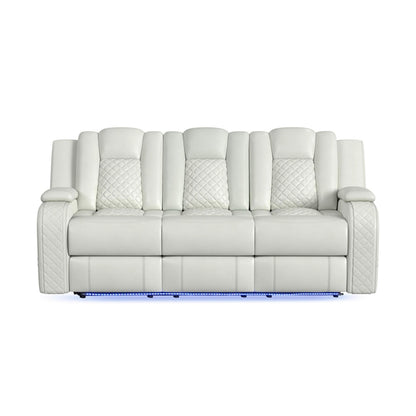 Picket House Furnishings - Amias Power Motion Sofa with Power Headrest, Dropdown Table, Power Strip, Led and Reading Light in Pebble Oyster - U-8900-8205-308PP veiw 2
