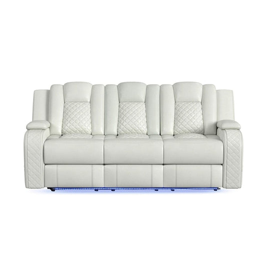 Picket House Furnishings - Amias Power Motion Sofa with Power Headrest, Dropdown Table, Power Strip, Led and Reading Light in Pebble Oyster - U-8900-8205-308PP veiw 2