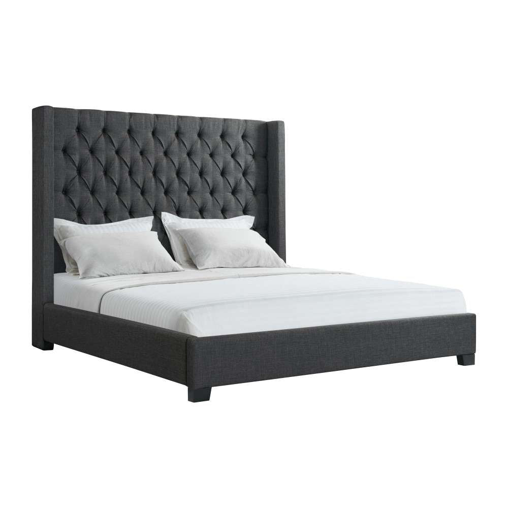 Picket House Furnishings - Arden King Tufted Upholstered Bed in Charcoal - UMW090KB veiw 1