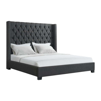 Picket House Furnishings - Arden King Tufted Upholstered Bed in Charcoal - UMW090KB veiw 1
