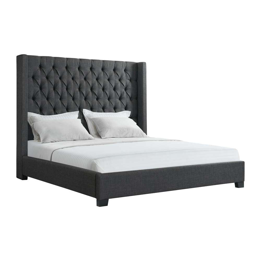 Picket House Furnishings - Arden King Tufted Upholstered Bed in Charcoal - UMW090KB veiw 3