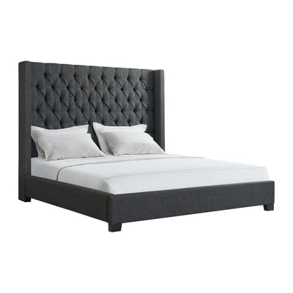 Picket House Furnishings - Arden King Tufted Upholstered Bed in Charcoal - UMW090KB veiw 3