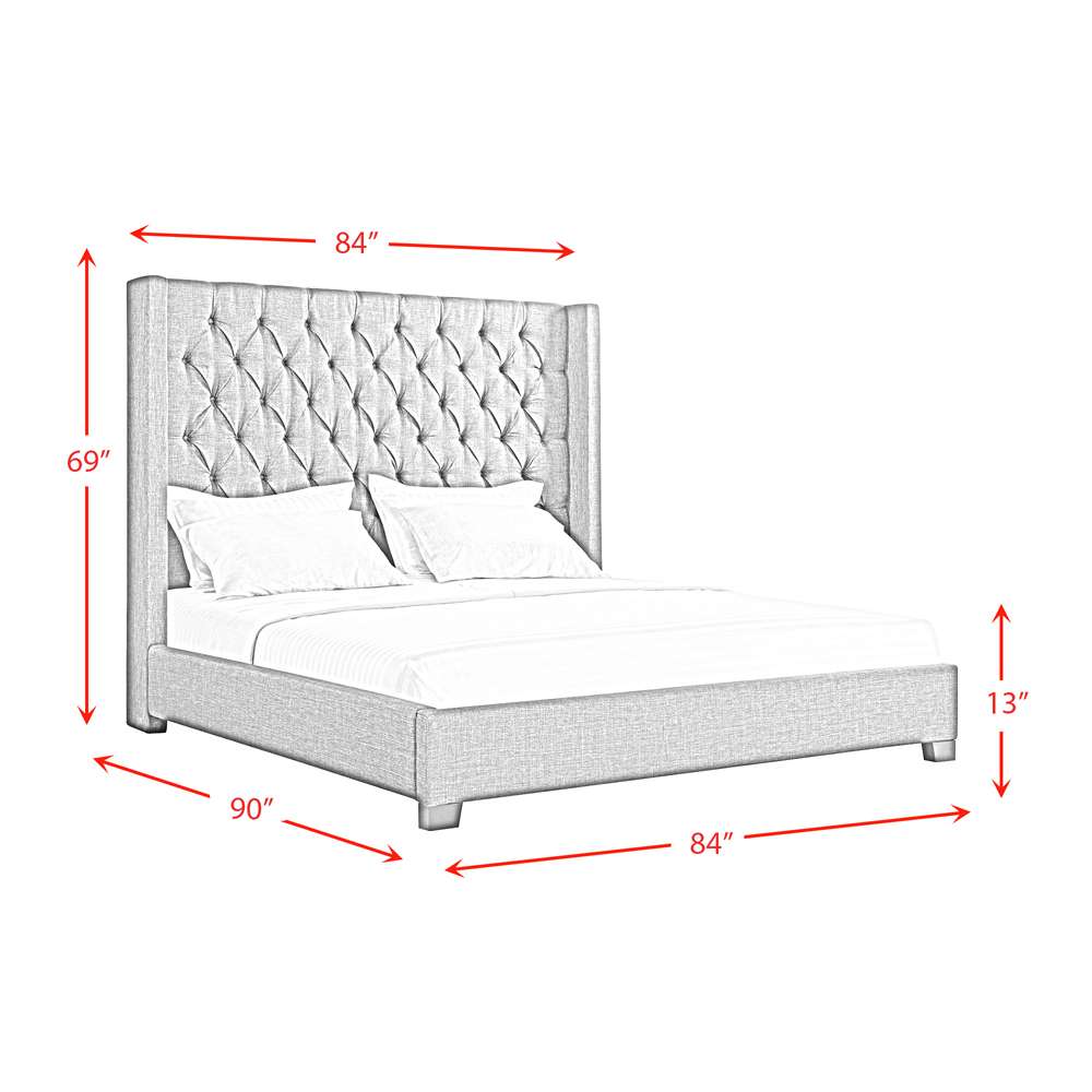 Picket House Furnishings - Arden King Tufted Upholstered Bed in Grey - UMW092KB veiw 7