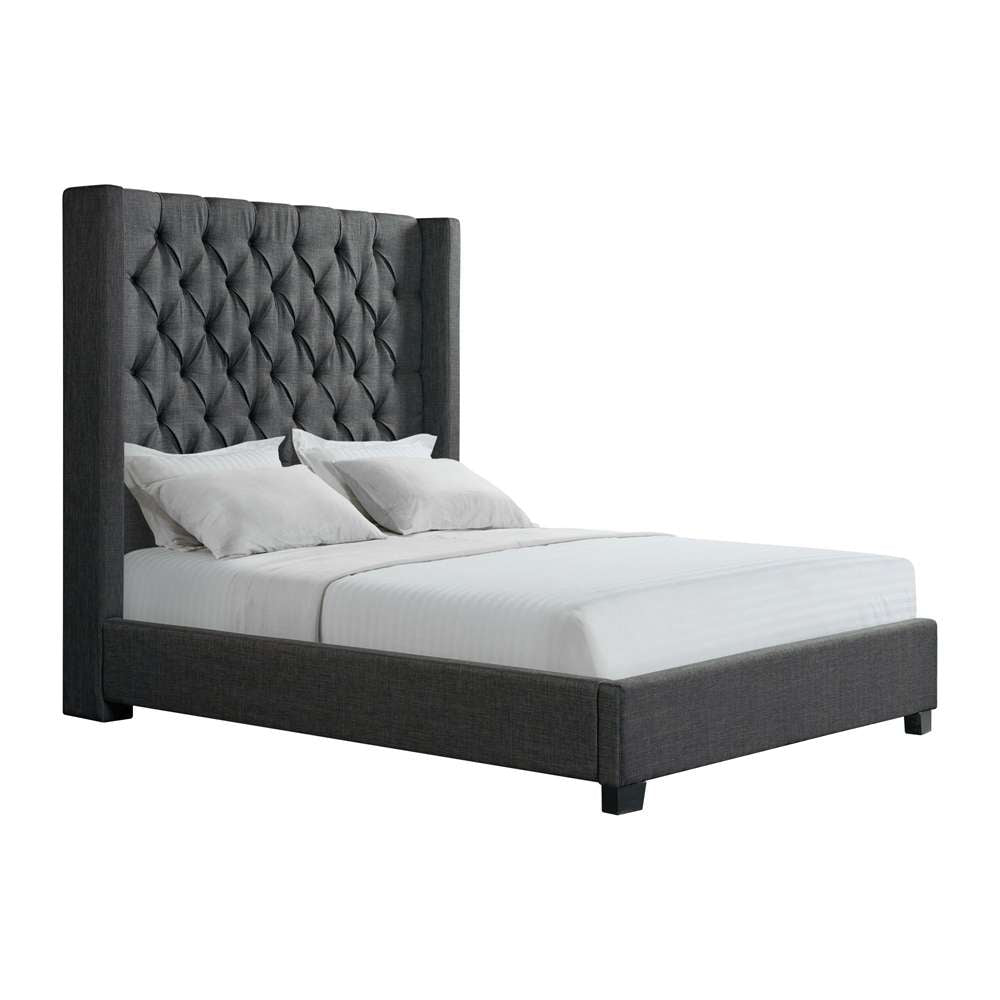 Picket House Furnishings - Arden Queen Tufted Upholstered Bed in Charcoal - UMW090QB veiw 3