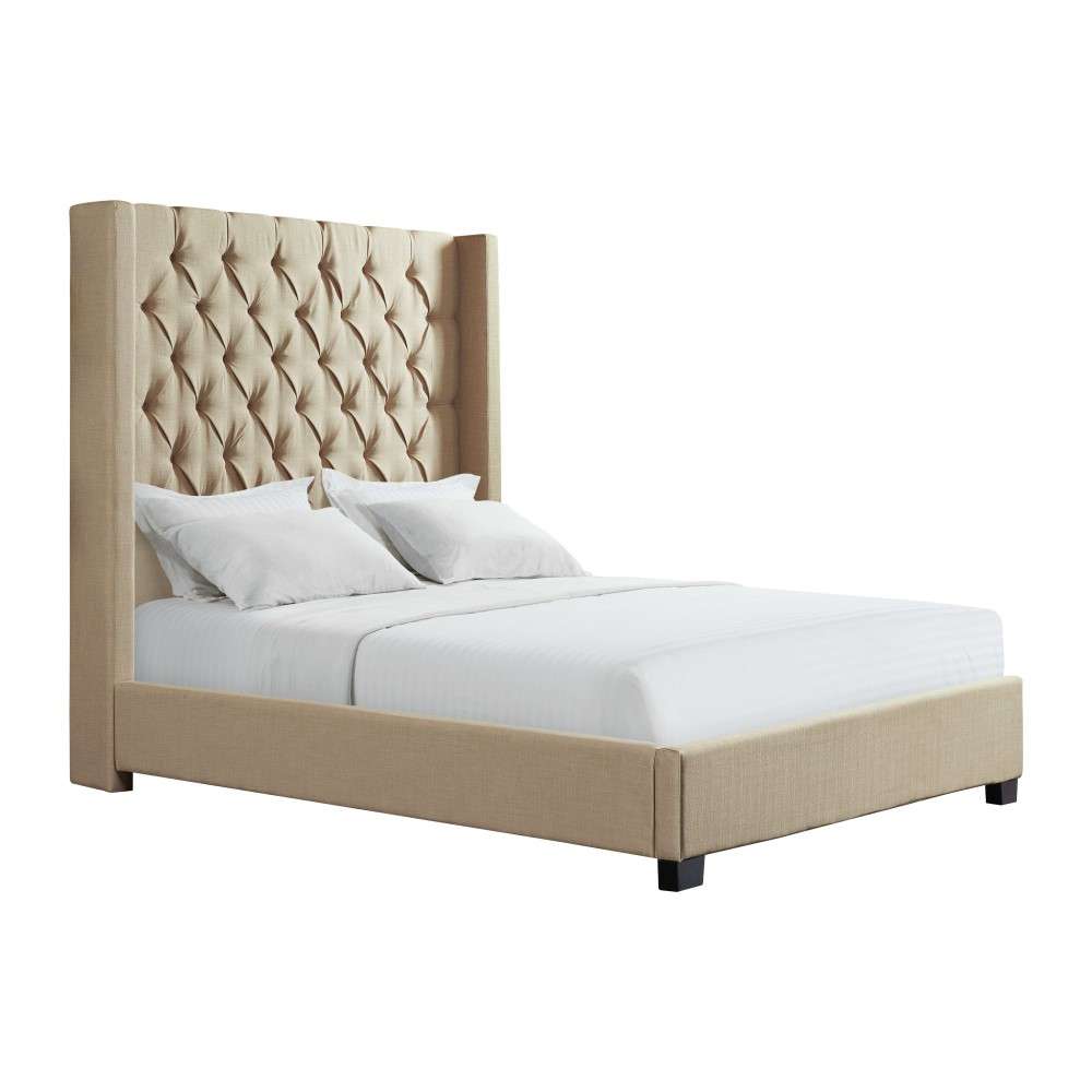 Picket House Furnishings - Arden Queen Tufted Upholstered Bed in Natural - UMW082QB veiw 1