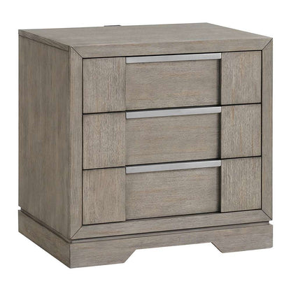 Picket House Furnishings - Argo 3-Drawer Nightstand with USB in Grey - B-9770-3-NS veiw 1