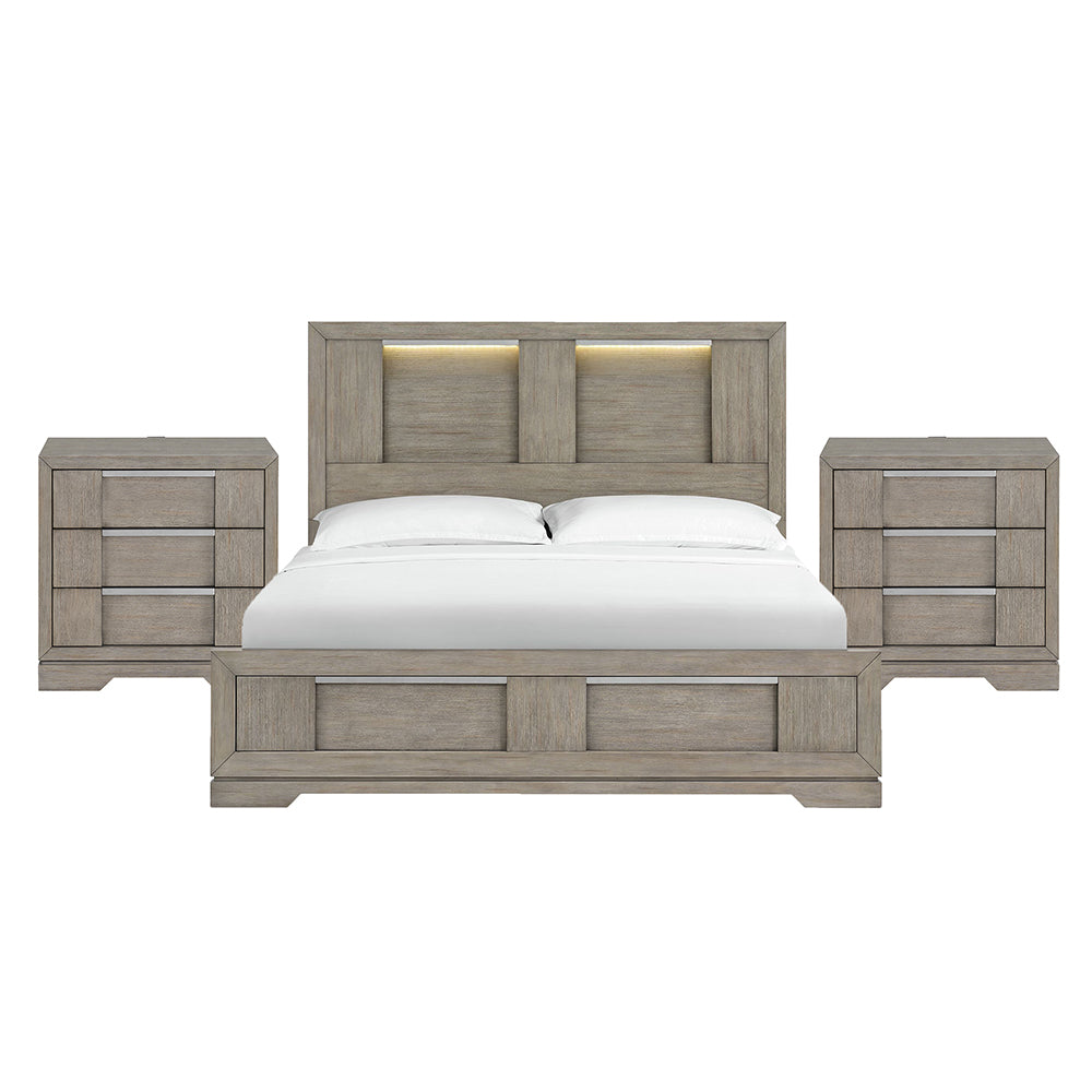 Picket House Furnishings - Argo King 3PC Bedroom Set in Grey - B-9770-3-KBL-NS2 view 1
