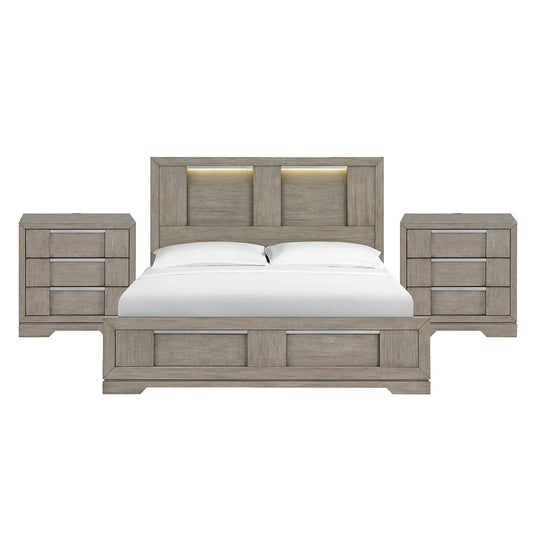 Picket House Furnishings - Argo King 3PC Bedroom Set in Grey - B-9770-3-KBL-NS2 view 1