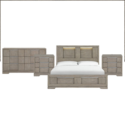 Picket House Furnishings - Argo King 4PC Bedroom Set in Grey - B-9770-3-KBL-NSDR view 1
