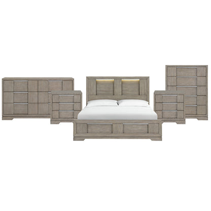 Picket House Furnishings - Argo King 5PC Bedroom Set in Grey - B-9770-3-KBL-NSDRC view 1