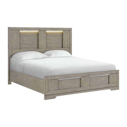Picket House Furnishings - Argo King Panel Bed with LED in Grey - B-9770-3-KBL veiw 1