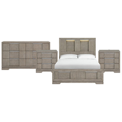 Picket House Furnishings - Argo Queen 4PC Bedroom Set in Grey - B-9770-3-QBL-NSDR view 1
