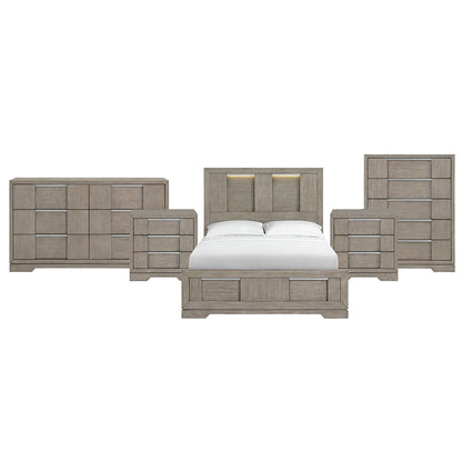 Picket House Furnishings - Argo Queen 5PC Bedroom Set in Grey - B-9770-3-QBL-NSDRC view 1