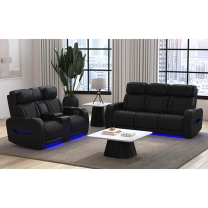 Picket House Furnishings -  Ascend P3 2PC Living Room Set in Jett Black with Red Stitching-Sofa & Loveseat - U-16330-10450-SL-2PC view 8