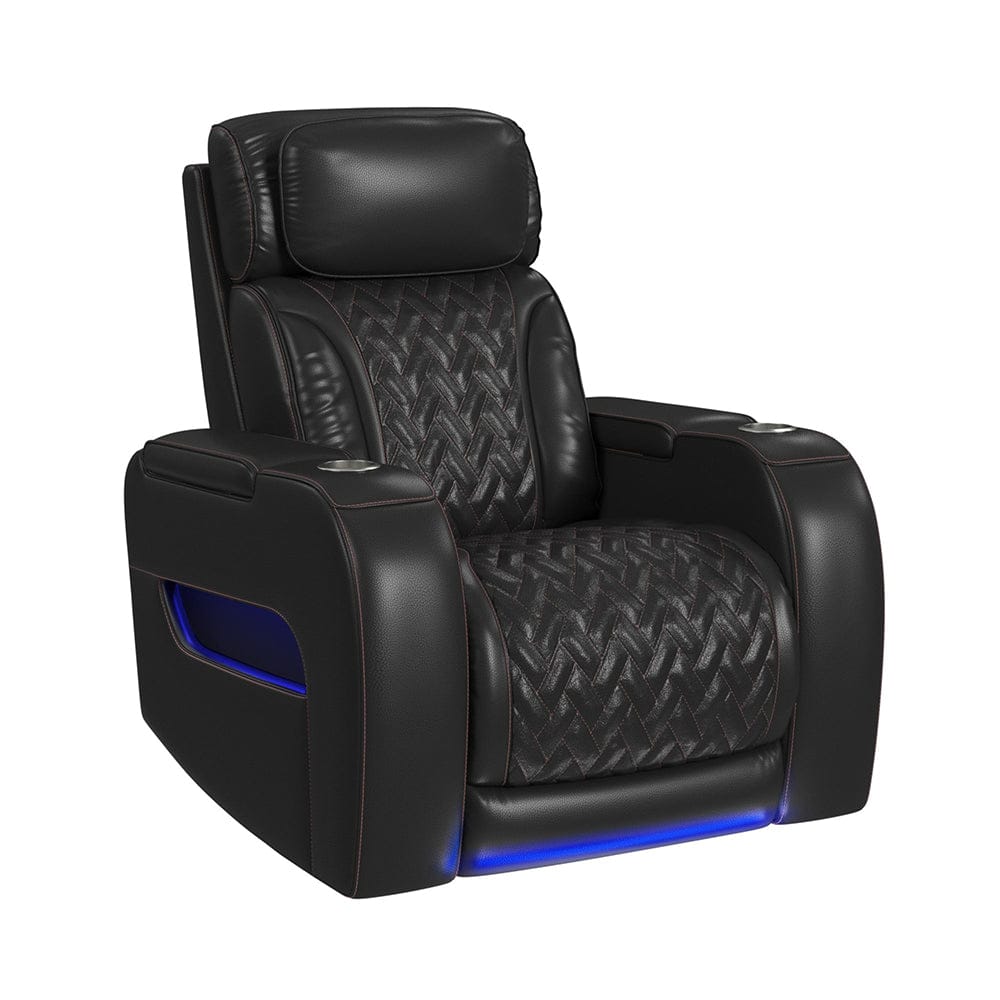 Picket House Furnishings -  Ascend P3 3PC Living Room Set in Jett Black with Red Stitching-Sofa, Loveseat & Recliner - U-16330-10450-3PC view 6