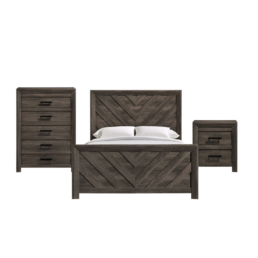 Picket House Furnishings - Ashford Full Panel 3PC Bedroom Set in Mocha Grey - EL400FBZS3PC view 1