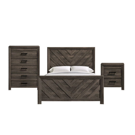 Picket House Furnishings - Ashford Full Panel 3PC Bedroom Set in Mocha Grey - EL400FBZS3PC view 1