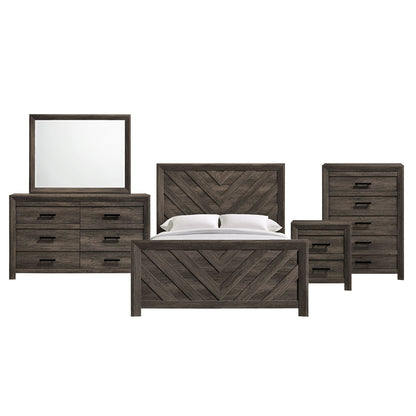 Picket House Furnishings - Ashford Full Panel 5PC Bedroom Set in Mocha Grey - EL400FBZS5PC view 1