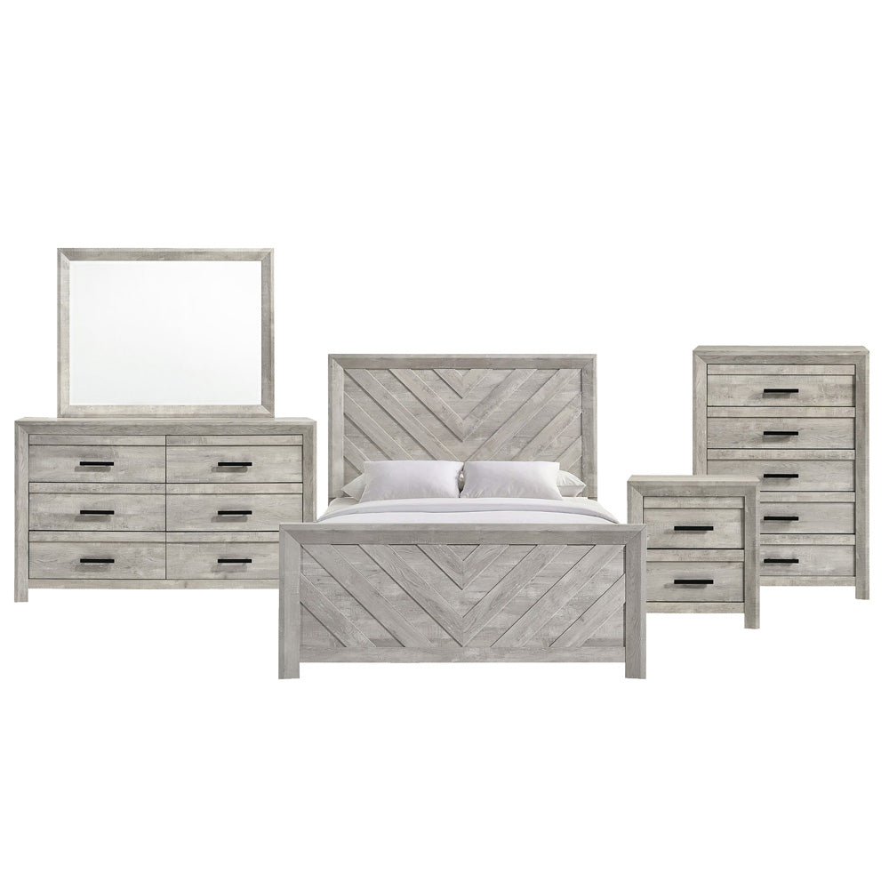 Picket House Furnishings - Ashford Full Panel 5PC Bedroom Set in White - EL700FBZS5PC view 1