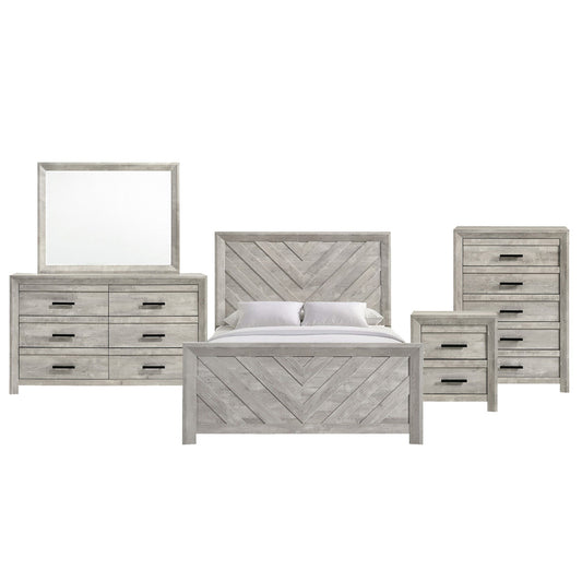 Picket House Furnishings - Ashford Full Panel 5PC Bedroom Set in White - EL700FBZS5PC view 1
