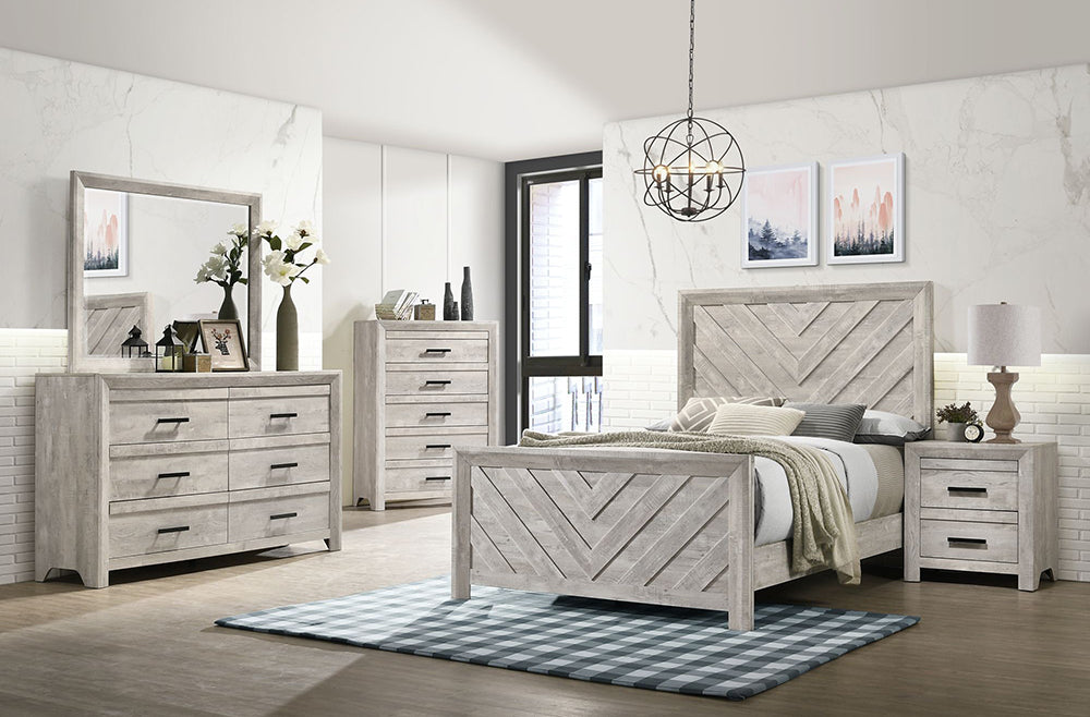 Picket House Furnishings - Ashford Full Panel 5PC Bedroom Set in White - EL700FBZS5PC view 13