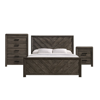 Picket House Furnishings - Ashford King Panel 3PC Bedroom Set in Mocha Grey - EL400KBZS3PC view 1