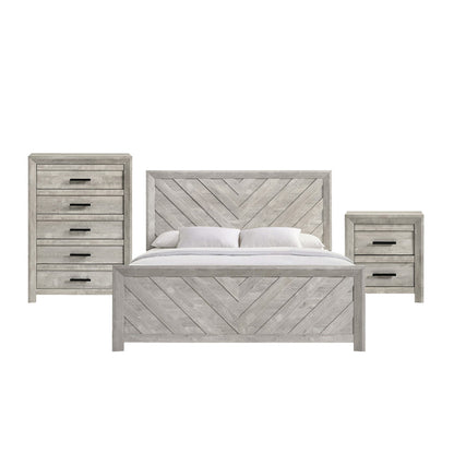 Picket House Furnishings - Ashford King Panel 3PC Bedroom Set in White - EL700KBZS3PC view 1