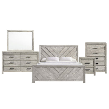 Picket House Furnishings - Ashford King Panel 5PC Bedroom Set in White - EL700KBZS5PC view 1