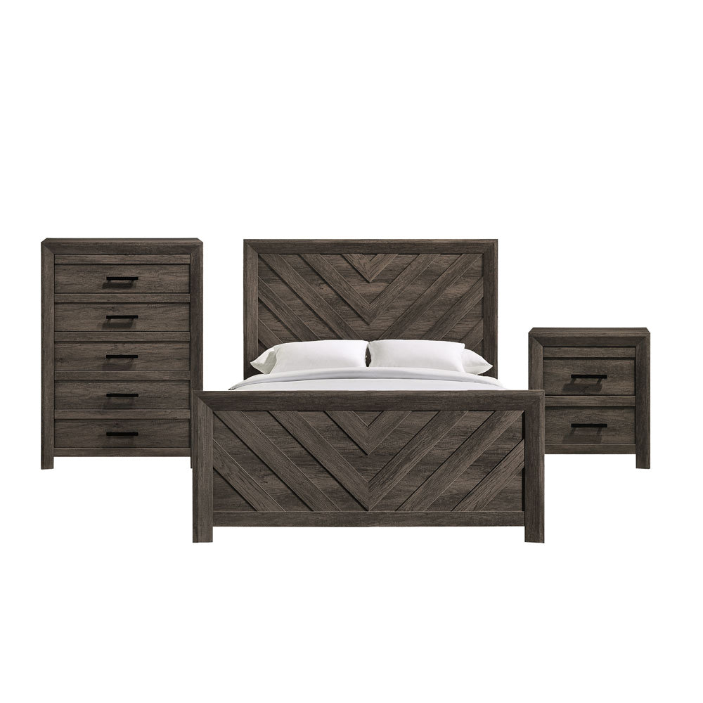 Picket House Furnishings - Ashford Queen Panel 3PC Bedroom Set in Mocha Grey - EL400QBZS3PC view 1
