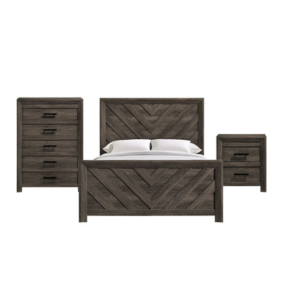 Picket House Furnishings - Ashford Queen Panel 3PC Bedroom Set in Mocha Grey - EL400QBZS3PC view 1