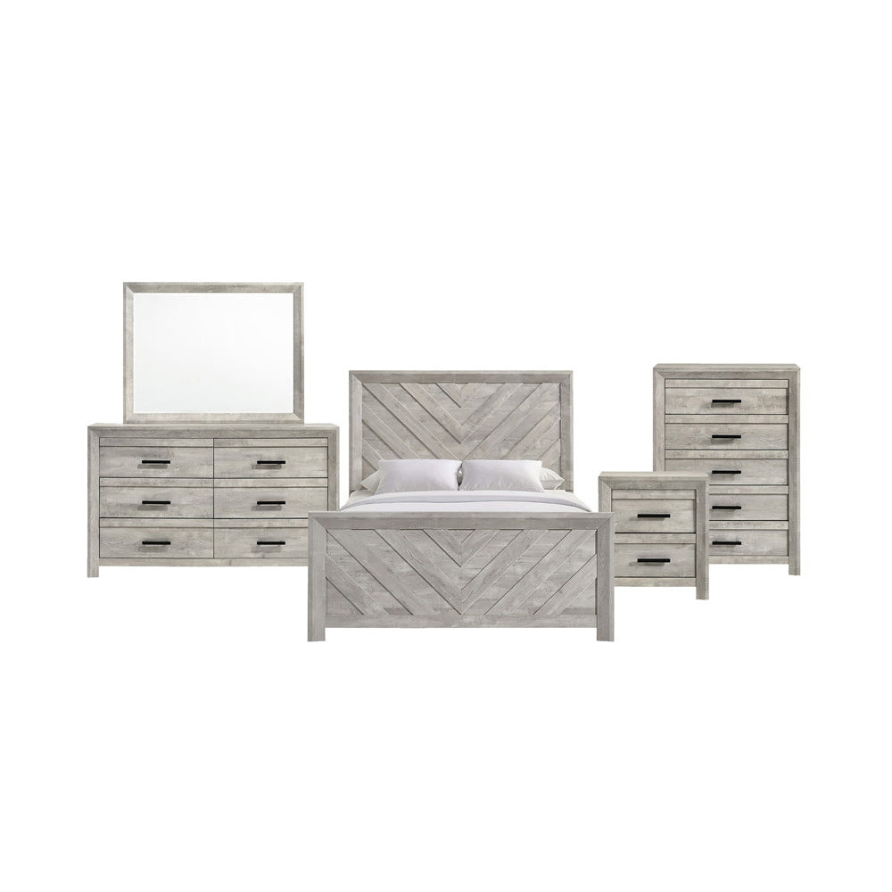 Picket House Furnishings - Ashford Queen Panel 5PC Bedroom Set in White - EL700QBZS5PC view 1