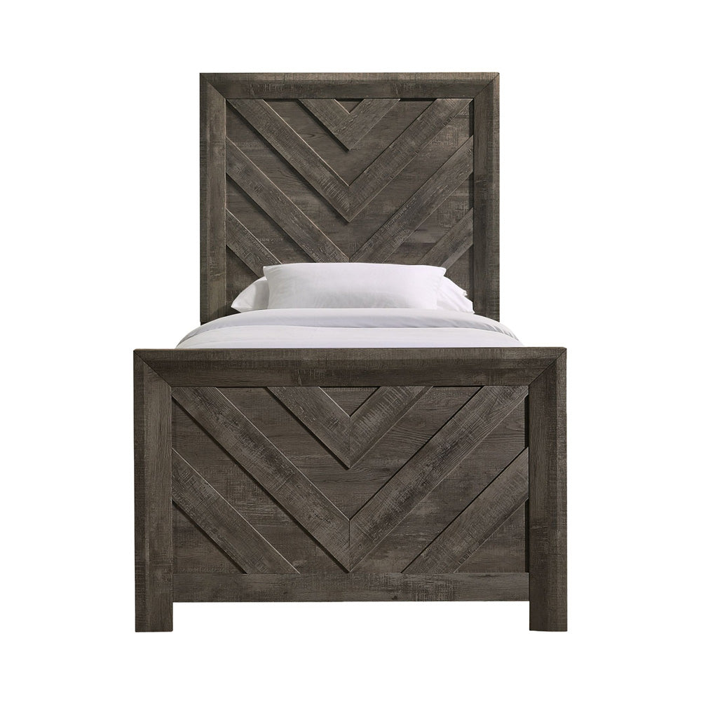Picket House Furnishings - Ashford Twin Bed in Mocha Grey - EL400TBZS view 2