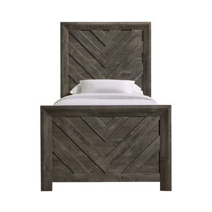 Picket House Furnishings - Ashford Twin Bed in Mocha Grey - EL400TBZS view 2