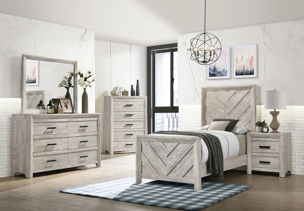 Picket House Furnishings - Ashford Twin Bed in White - EL700TBZS view 7