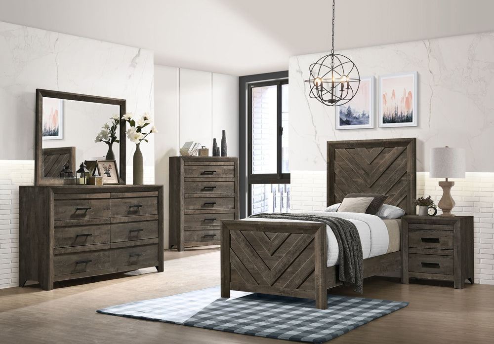 Picket House Furnishings - Ashford Twin Panel 3PC Bedroom Set in Mocha Grey - EL400TBZS3PC view 12
