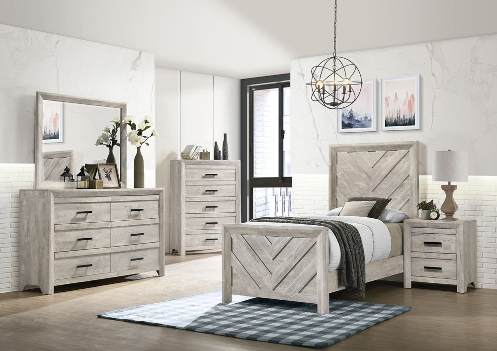 Picket House Furnishings - Ashford Twin Panel 3PC Bedroom Set in White - EL700TBZS3PC view 13