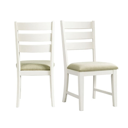Picket House Furnishings - Barrett Ladder Back Side Chair In Natural/White (Set of 2) - DPK100SC veiw 1