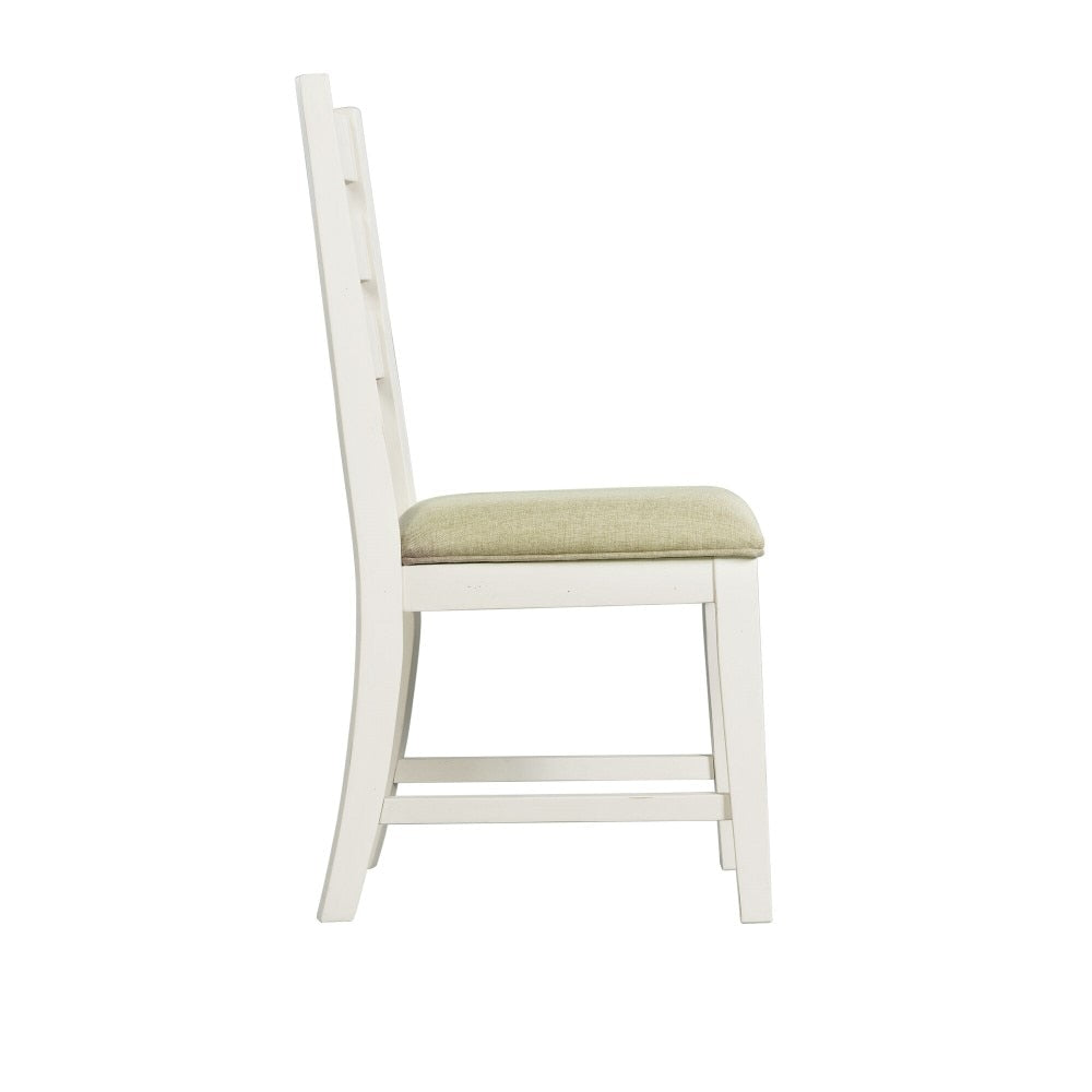 Picket House Furnishings - Barrett Ladder Back Side Chair In Natural/White (Set of 2) - DPK100SC veiw 3