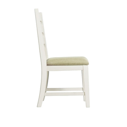 Picket House Furnishings - Barrett Ladder Back Side Chair In Natural/White (Set of 2) - DPK100SC veiw 3