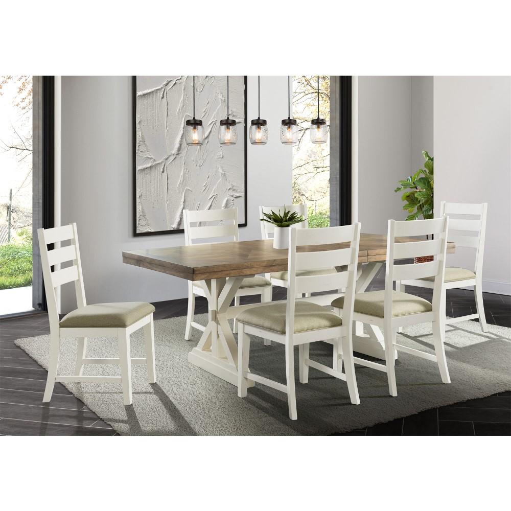 Picket House Furnishings - Barrett Ladder Back Side Chair In Natural/White (Set of 2) - DPK100SC veiw 9