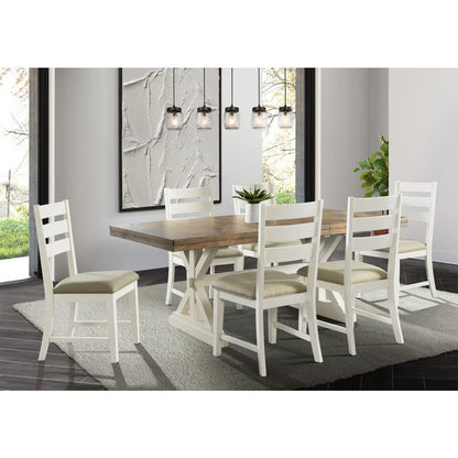 Picket House Furnishings - Barrett Ladder Back Side Chair In Natural/White (Set of 2) - DPK100SC veiw 9