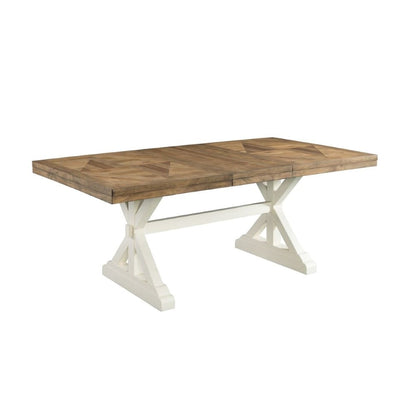 Picket House Furnishings - Barrett Rectangle Standard Height Dining Table In Natural/White - DPK100RKDTB veiw 1
