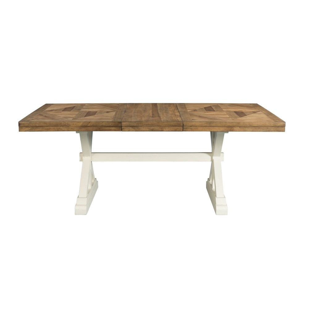 Picket House Furnishings - Barrett Rectangle Standard Height Dining Table In Natural/White - DPK100RKDTB veiw 2