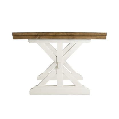 Picket House Furnishings - Barrett Rectangle Standard Height Dining Table In Natural/White - DPK100RKDTB veiw 3