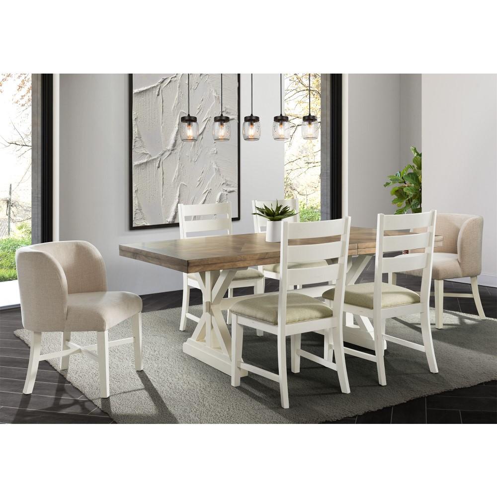 Picket House Furnishings - Barrett Rectangle Standard Height Dining Table In Natural/White - DPK100RKDTB veiw 7