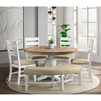 Picket House Furnishings - Barrett Round Bench - DPK100RDBN veiw 3