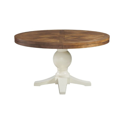 Picket House Furnishings - Barrett Round Standard Height Dining Table In Natural/White - DPK100RDTB veiw 1