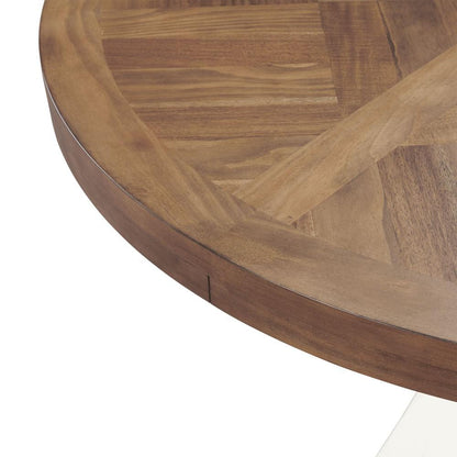 Picket House Furnishings - Barrett Round Standard Height Dining Table In Natural/White - DPK100RDTB veiw 4