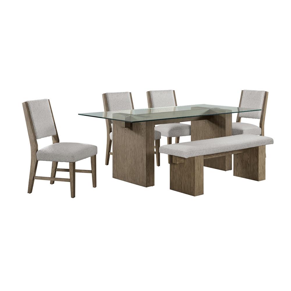 Picket House Furnishings -  Bassett 6PC Standard Height Dining Set in Oak-Table, Four Chairs & Bench - D-10560-5-DT-6PC veiw 1