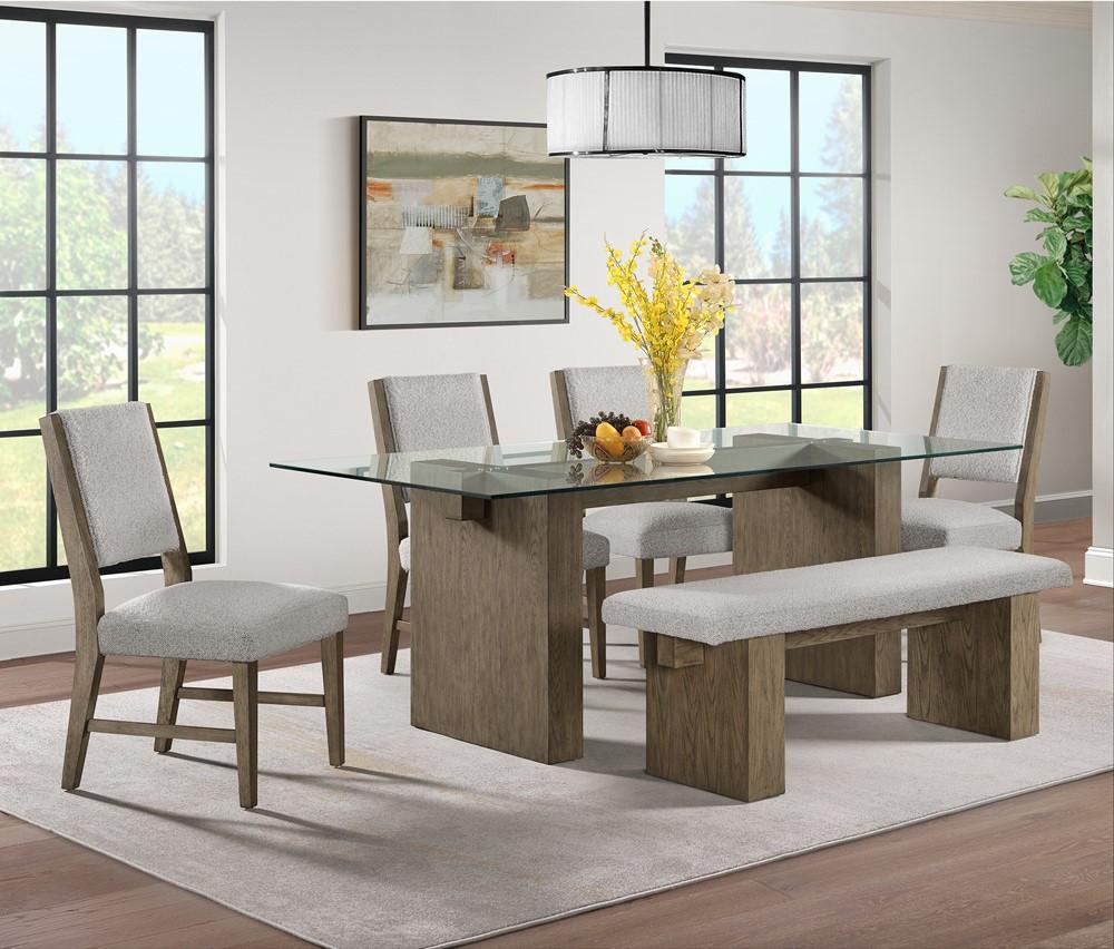 Picket House Furnishings -  Bassett 6PC Standard Height Dining Set in Oak-Table, Four Chairs & Bench - D-10560-5-DT-6PC veiw 5